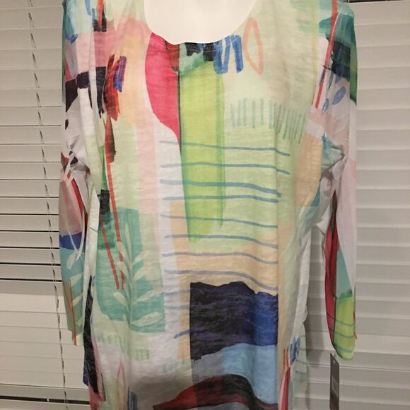 Jess & Jane Colorful Top Fits up to 40 Bust  New  Vt1 Box - Picture 3 of 4